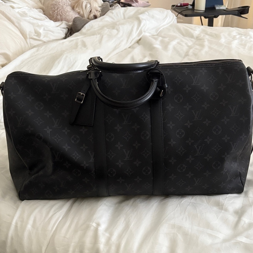 Louis Vuitton Black Monogram Duffel Bag